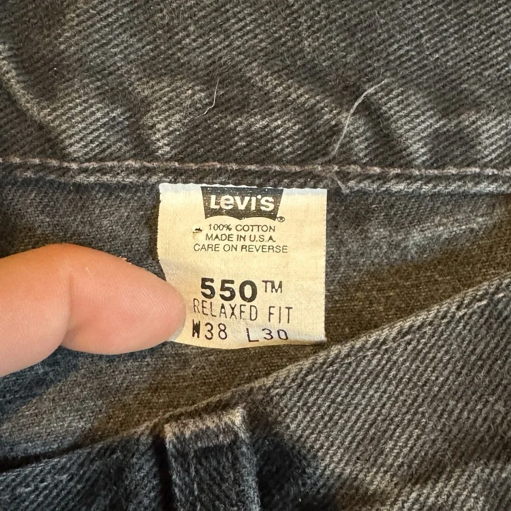 Levi's 550 Relaxed Fit Jeans Mens 38x30 Vintage Made in USA Black Baggy Y2K